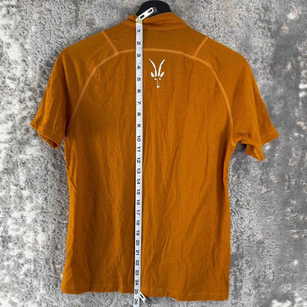 iBex Size M Full Zip Merino Wool Cycling Jersey Orange Short Sleeve Women - Picture 4 of 7